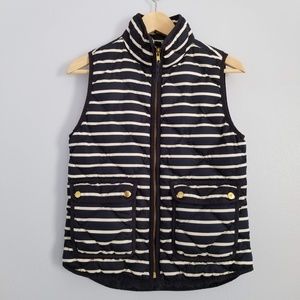 JCrew Quilted Strip Navy/White Excursion Vest, XS